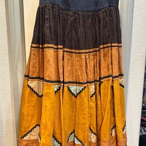 DKNYC Navy, teal, and Orange Navajo print Skirt. So pretty 🤩
